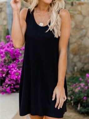 Pink Lily Adoring Memories Tank T-Shirt Black Dress. NWT. XL.